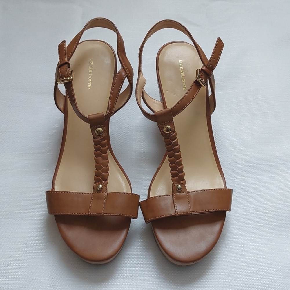 Liz Claiborne size 9.5M wedge woman's sandle with ankle strap